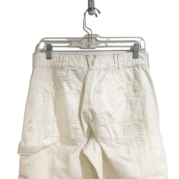 Free People White Paint Splatter Wide Leg Pants Sz 6 - Picture 11 of 15